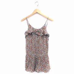 アパートバイローリーズ apart by lowrys 花柄 キャミオールインワン フリル ノースリーブ ショート丈 F ブルー 青 /FT19