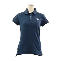 アバクロンビーアンドフィッチ Abercrombie & Fitch ポロシャツ 半袖 Mサイズ ネイビー レディース F-S4791