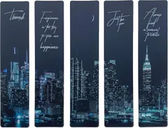 Phineon しおり 5枚セット ブックマーク PVC製 かわいい4種デザイン 読書グッズ 本 手帳 文庫 単行本対応 プチギフト プレゼントにおすすめ 栞 (ブラック)