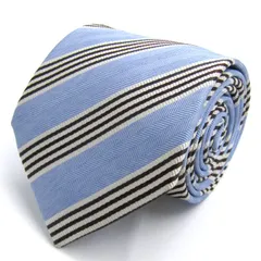 タケオキクチ ブランド ネクタイ  ストライプ柄 シルク  PO メンズ 水色 TAKEO KIKUCHI 【中古】