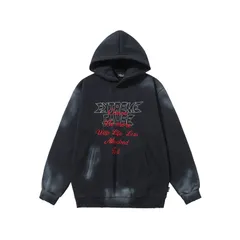 新品未使用 h アメリカンハイストリート ヴィンテージ風 ロゴ刺繍 裏起毛 フード付きスウェットパーカー 男女兼用／秋冬向け／ウォッシュド加工／ユニセックス