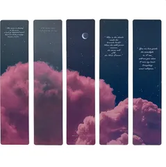 Phineon しおり 5枚セット ブックマーク PVC製 かわいい4種デザイン 読書グッズ 本 手帳 文庫 単行本対応 プチギフト プレゼントにおすすめ 栞 (紫)