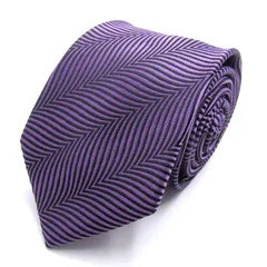 タカキュー ブランド ネクタイ  ストライプ柄 シルク混 PO メンズ パープル TAKA Q 【中古】