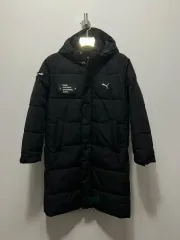 130 プーマ ダウンジャケット ロング丈 ダウン ブラック フード アウター キッズ