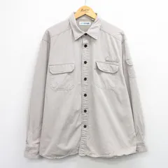 XL/古着 長袖 フィッシング シャツ メンズ 大きいサイズ コットン グレー 25nov15
