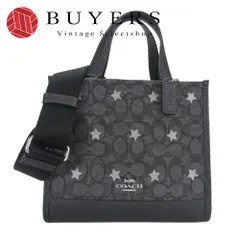 【中古】 コーチ ハンドバッグ シグネチャー C097 スター キャンバス レザー グレー ブラック シルバー 2WAY 斜め掛け ショルダー 星柄 レディース 女性 COACH