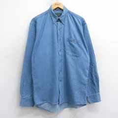L/古着 ラルフローレン チャップス 長袖 ブランド シャツ メンズ 80年代 80s コットン ボタンダウン 紺 デニム【spe】 25nov15