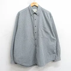 XL/古着 エディーバウアー 長袖 ブランド シャツ メンズ 00年代 00s コットン ボタンダウン 薄ベージュ他 チェック 25nov15
