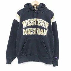 M/古着 チャンピオン champion 長袖 スウェット パーカー メンズ 00年代 00s ウエスタン ミシガン 黒他 25nov15