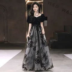 【送料無料】スパンコールチャイナドレス ロング 黒 エレガント 上品 おしゃれ 大人可愛い パーティー 結婚式 舞台 イベント 特別な日 フォーマル レンタル フォトプロップス 闇にきらめく洗練された東洋の美、華やかなスパンコールのチャイナドレス