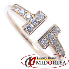 TIFFANY&Co. ティファニー Tワイヤー リング 指輪 ダイヤモンド 9号 750PG ピンクゴールド K18RG ローズゴールド レディース/294861【中古】【BJ】