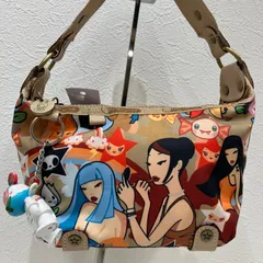 8556　LeSportsac　レスポートサック　 ハンドバッグ　ミニバッグ　tokidoki　 コラボ　チャーム付き　ベージュ系　 ナイロン　軽量　レディース