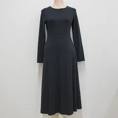 [NI] ワンピース　ポンチフレア　黒　長袖　無地　レディース　Sサイズ　ユニクロ　UNIQLO