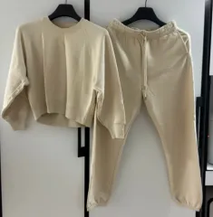 UNIQLO レディース スウェット セットアップ (ベージュ)