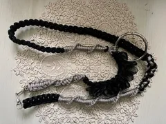 パラコード　スマホ　ショルダー　ストラップ　ハンドメイド　フリル　リボン　2way