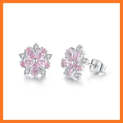 【新品】 桜 ピアス レディース 金属アレルギー対応 ジルコニア 花 スタッド つけっぱなし 桜花 人気 小さめ シルバー925 桜祭り お祝いの日 お誕生日 卒業式 入学式 普段使い プレゼント