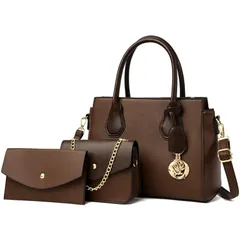 【新着商品】レディース 3点セット 斜めがけ トートバッグ ハンドバッグ レザーバッグ ショルダーバッグ 大容量 防水 底鋲付き 肩掛け おしゃれ [FULONEEI] 女性 ビジネス カジュアル 通勤バッグ