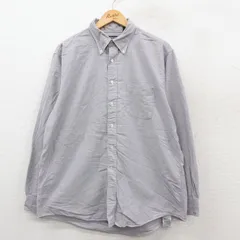 XL/古着 ランズエンド 長袖 ブランド シャツ メンズ 00年代 00s コットン ボタンダウン 紺系 25nov17