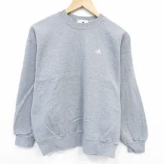 M/古着 アディダス adidas 長袖 スウェット メンズ 00年代 00s ワンポイントロゴ クルーネック グレー 霜降り 25nov17