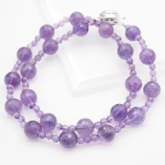 M588 アメジスト SILVER刻印 ネックレス シルバー デザインカット 2月誕生石