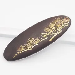 M528 金工 象嵌 帯留め 松 デザイン 和装小物 アンティーク