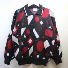 古着 vintage ニット セーター ニットシャツ ポロシャツ 総柄