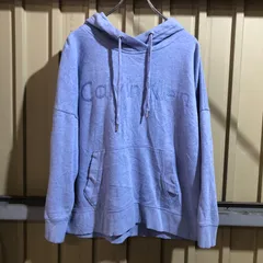 1571 Calvin Klein パーカー パープル L カルバンクライン スウェット 刺繍ロゴ 古着卸 アメリカ仕入