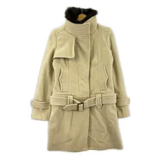 URBAN RESEARCH DOORS アーバンリサーチドアーズ　 ファー付き スタンドカラーコート size38/アイボリー