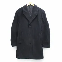 L/古着 カルバンクライン 長袖 ブランド ウール コート メンズ 黒 25nov18