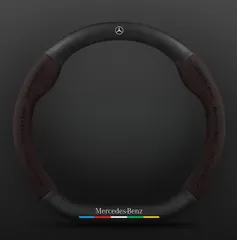 Mercedes-Benzメルセデス・ベンツ ハンドルカバー ステアリングカバー本革レザー専属文字付き 38CM インテリア ドレスアップ