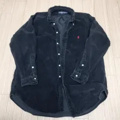 日本製のヴィンテージ ポロ ラルフローレン ブラック コーデュロイ シャツ (100)