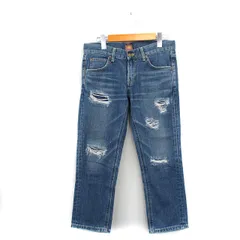 リー LEE デニム ジーンズ ダメージジーンズ ウォッシュ加工 M ライトブルー 水色 /KT8