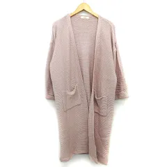 フィフス fifth ニット カーディガン トッパー ロング ローゲージ シンプル ロールアップ 長袖 M ピンクパープル 紫 /HT10