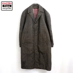 60s vintage ウール ヘリンボーン コート メンズ Lサイズ相当