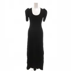 レディ Rady リブニットロングワンピース 半袖 パフスリーブ Aライン S 黒 ブラック /YJ ■GY59