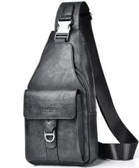 【在庫処分】頑丈 防水 軽量 PUレザー 通勤 ショルダーバッグ 肩掛け 通学 大容量 旅行 ワンショルダー 斜め掛け アウトドア メンズ ボディバッグ ZLX-320 [Jomoku]