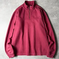 Carhartt ハーフジップ プルオーバー ハイネック スウェット トレーナー L / カーハート オールド エンジ ワイン レッド