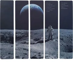 Phineon しおり 5枚セット ブックマーク PVC製 かわいい4種デザイン 読書グッズ 本 手帳 文庫 単行本対応 プチギフト プレゼントにおすすめ 栞 (銀色 or 灰色)