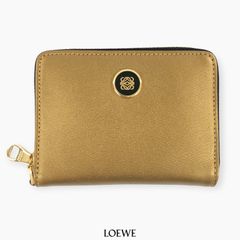 LOEWE ロエベ アナグラム レザー ラウンド 長財布 カーキゴールド LOEWE（ロエベ） アナグラム リピート ジップアラウンドウォレット