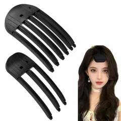 【人気商品】長髪と短髪用 固定ヘアピン 男女兼用 ふんわり 前髪 前髪 3歯+6歯 スタイリングコーム 根元櫛 （黒） クリップ 立ち上げ 前髪カーラー 根元立ち上げクリップ YFFSFDC