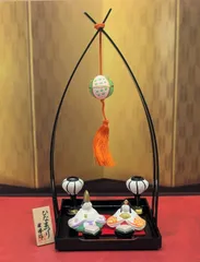 ひな祭り　雛人形　洛中　京洛　つるし雛　ひな人形　昭峰作　陶器製