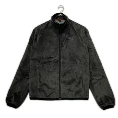 中古 メンズ プーマ PUMA フルジップアウター S グレー 刺しゅうロゴ ボアジャケット 裏地付き 防寒 シンプル