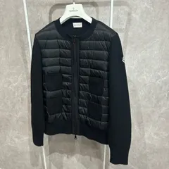 【美品】 MONCLER モンクレールダウンニットジャケット カーディガン黒M