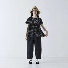 新品未使用】yori ラメクローバーパフブラウス ブラック×イエロー 38