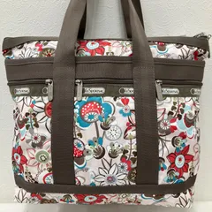 8740　LeSportsac レスポートサック　トートバッグ　ハンドバッグ　大きめ　大容量　旅行用バッグ　レディース　シンプル　カジュアル　花柄　ピンク　ブラウン