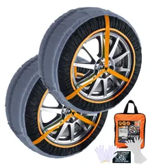 CLEAN HOUSE タイヤチェーン 布製 チェーン規制対応 軽自動車 RV SUV対応 ジャッキアップ不要 夏冬タイヤ兼用 非金属 (ESF-70)