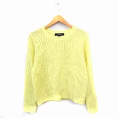 フォーエバー21 FOREVER21 ニット セーター 長袖 丸首 無地 シンプル  M イエロー 黄 /KT12