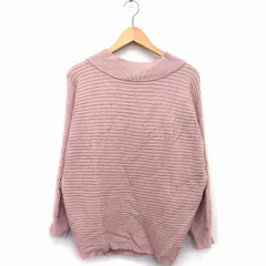 アズールバイマウジー AZUL by moussy ニット セーター 長袖 ハイネック リブ S ピンクベージュ /HT17