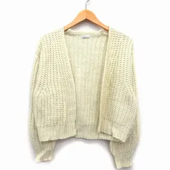 アースミュージック&エコロジー EARTH MUSIC & ECOLOGY ニット カーディガン トッパー ショート丈 長袖 ローゲージ F クリーム /HT10