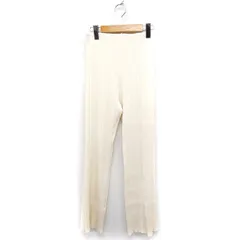 ムルーア MURUA リブ パンツ スリム ロング F アイボリー 白 /FT13